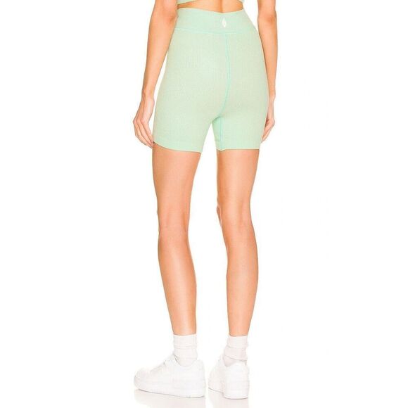 Free People Movement Free Throw Shorts Womens Large L Mint Green Ribbed Athletic - Picture 2 of 11
